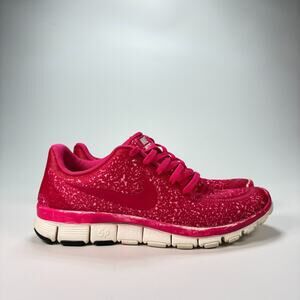 Nike Free 5.0 v4 Red Running Shoes Sneakers Lace Up 511281-101 Women’s Size 7.5